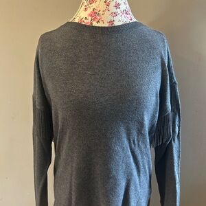 NWT beaded fringe crew neck sweater